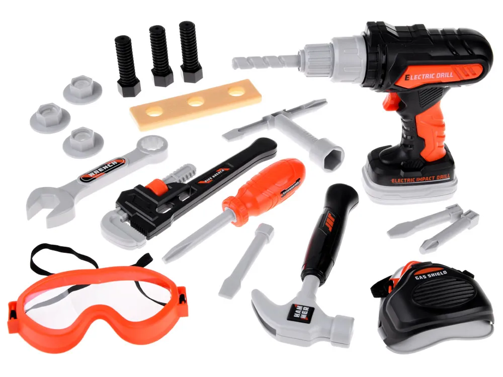 veliki set alata diy sivo-narančasti - slika 3