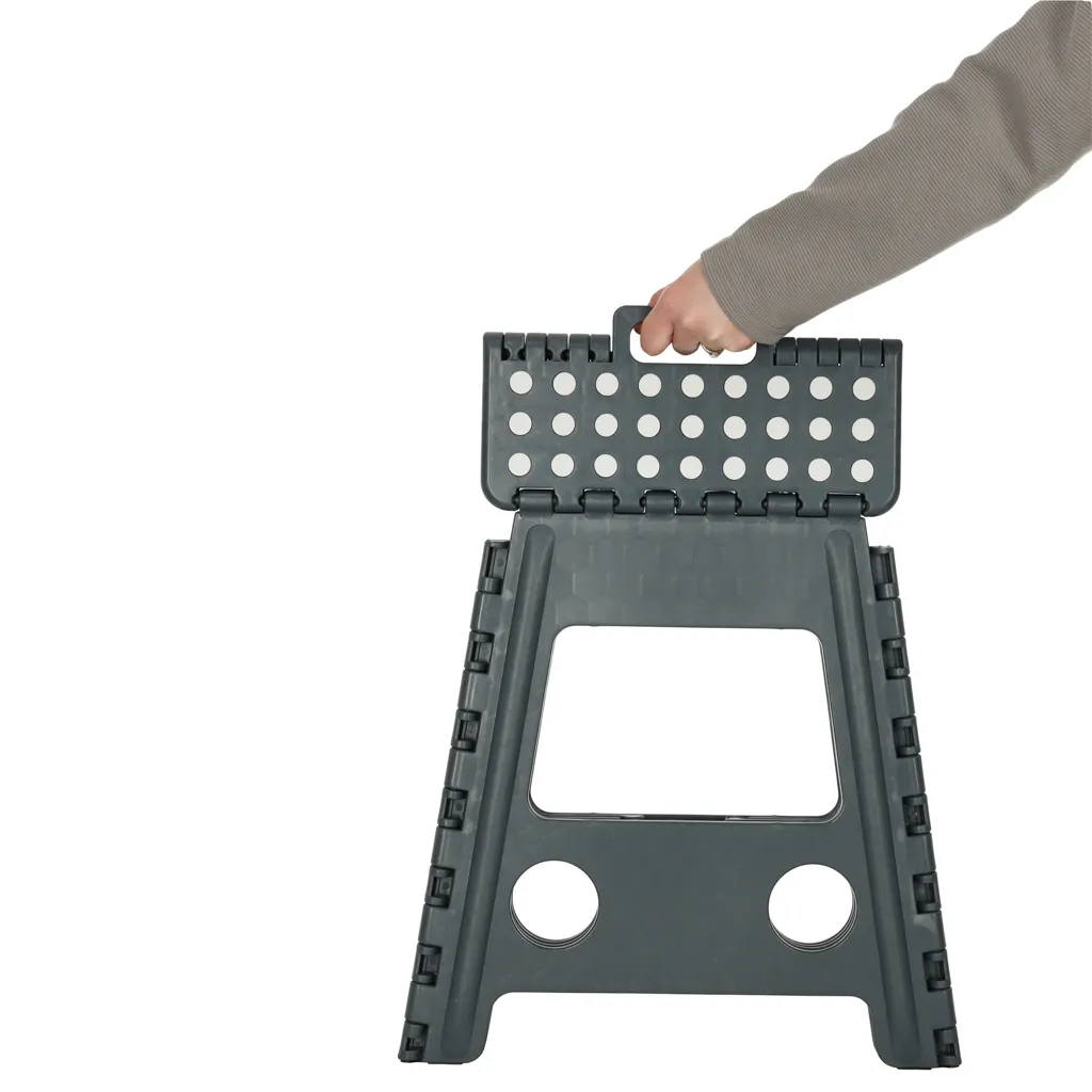 neklizajući sklopivi tabure 39cm tamno sivi - slika 7