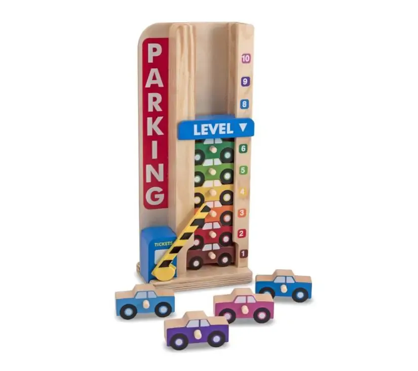 drvena parkirna garaža/toranj + 10 automobila - slika 2