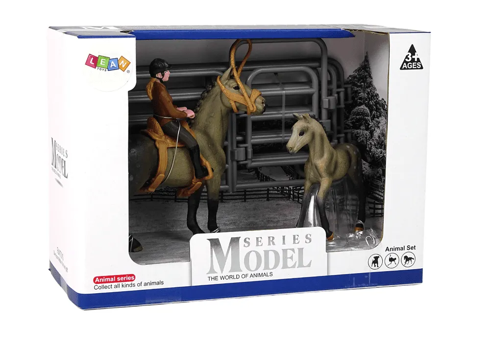 set figurica s 2 konja i jahačem - slika 4