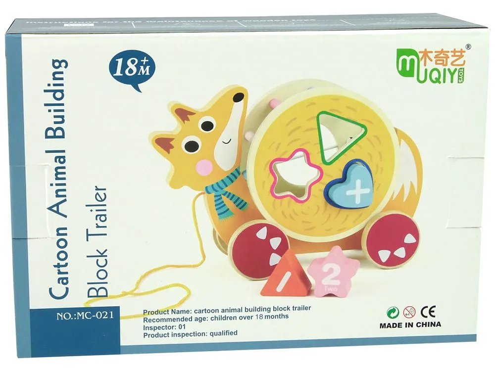 montessori kornjača na razvrstavanje drvenih blokova na kotačima zelena - slika 6