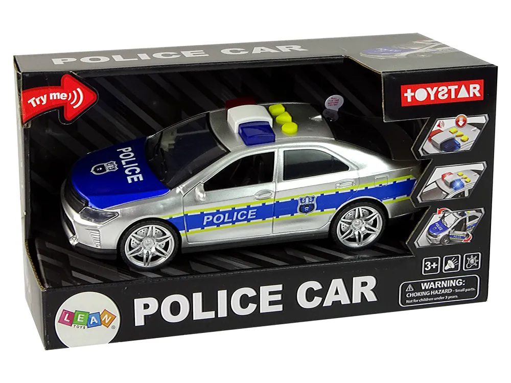 policijski automobil na frikcijski pogon 1:14 - srebrni - slika 7