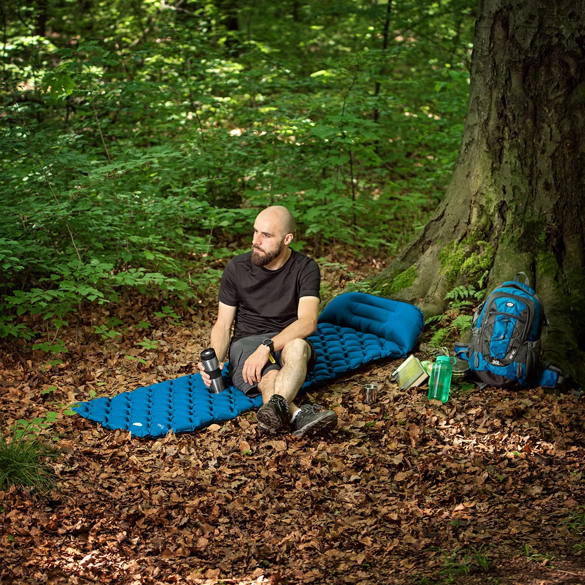 tirkizna turistička prostirka s pumpom nils camp - slika 4