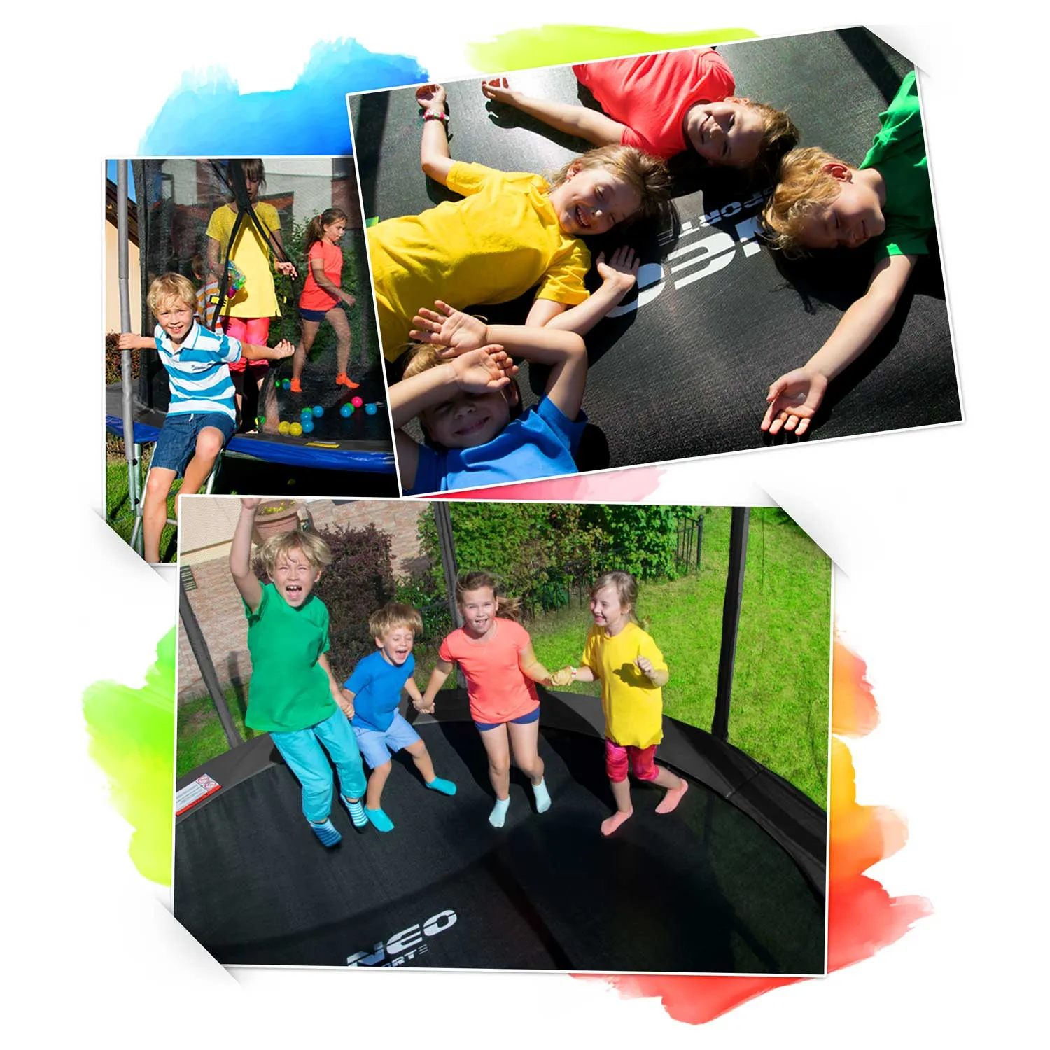 neo sport vrtni trampolin 252 cm (8ft) s unutarnjom mrežom i ljestvama - slika 9