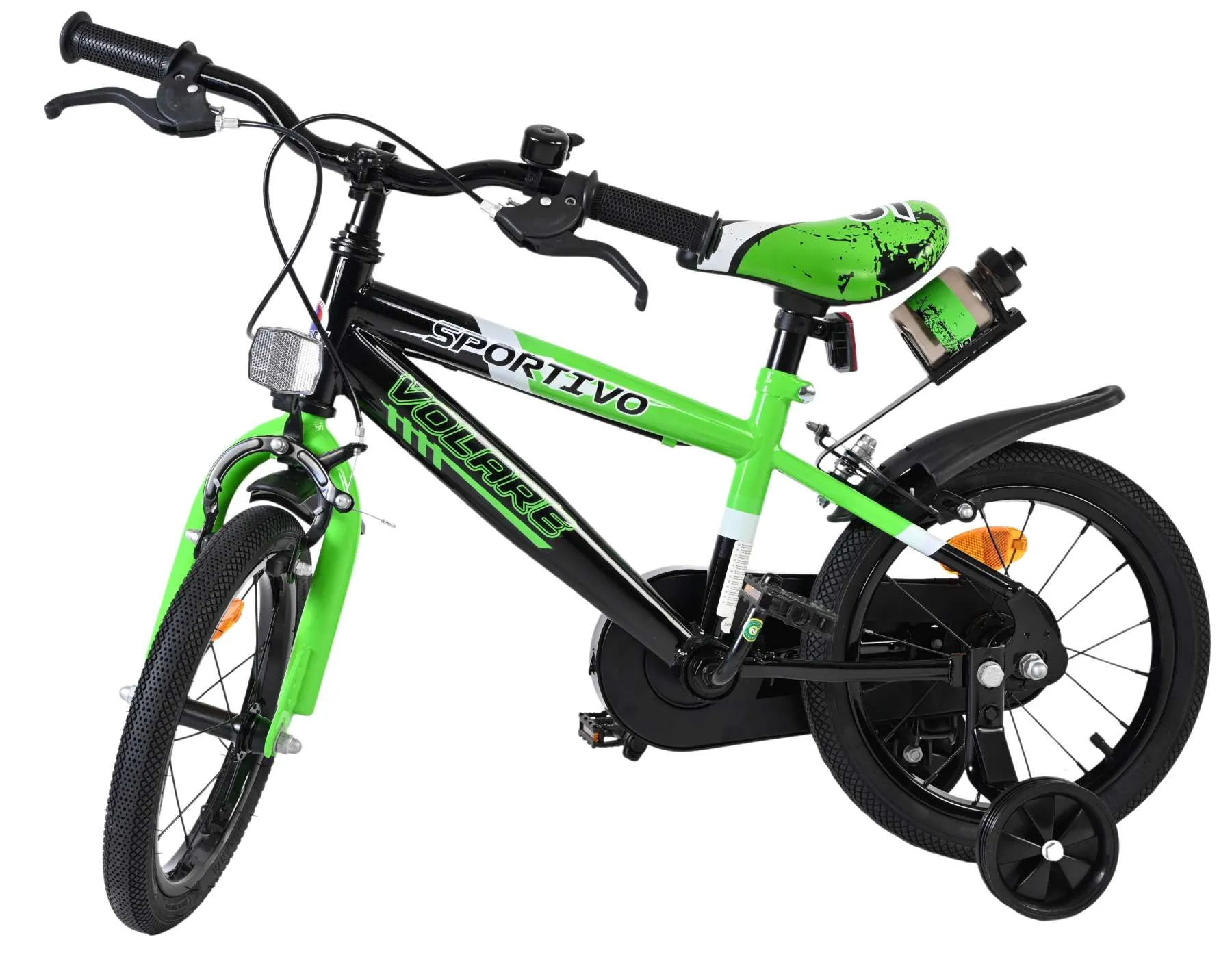 volare dječji bicikl sportivo 14″ zeleno-crne boje, s dvije ručne kočnice - slika 9