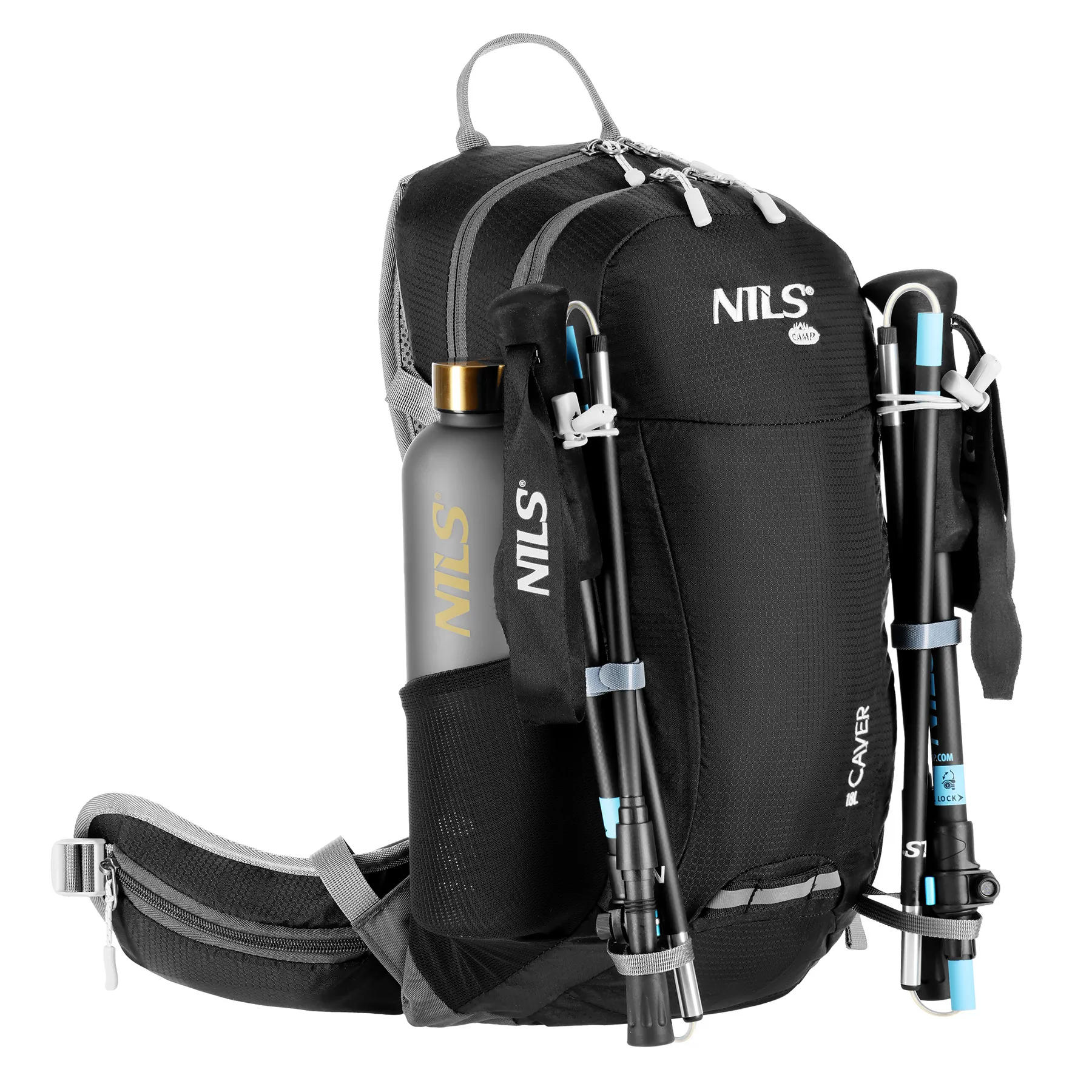putni ruksak crni caver 18l nils camp - slika 8