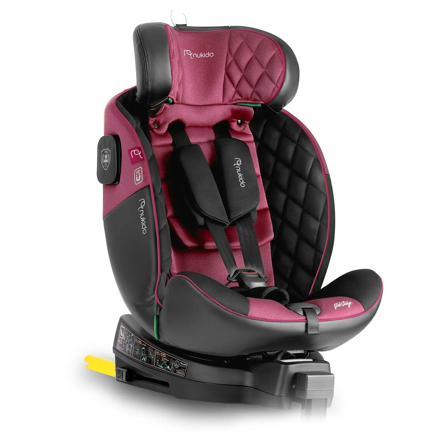 nukido prestige line crna i roza autosjedalica 0-36 kg isofix - slika 3
