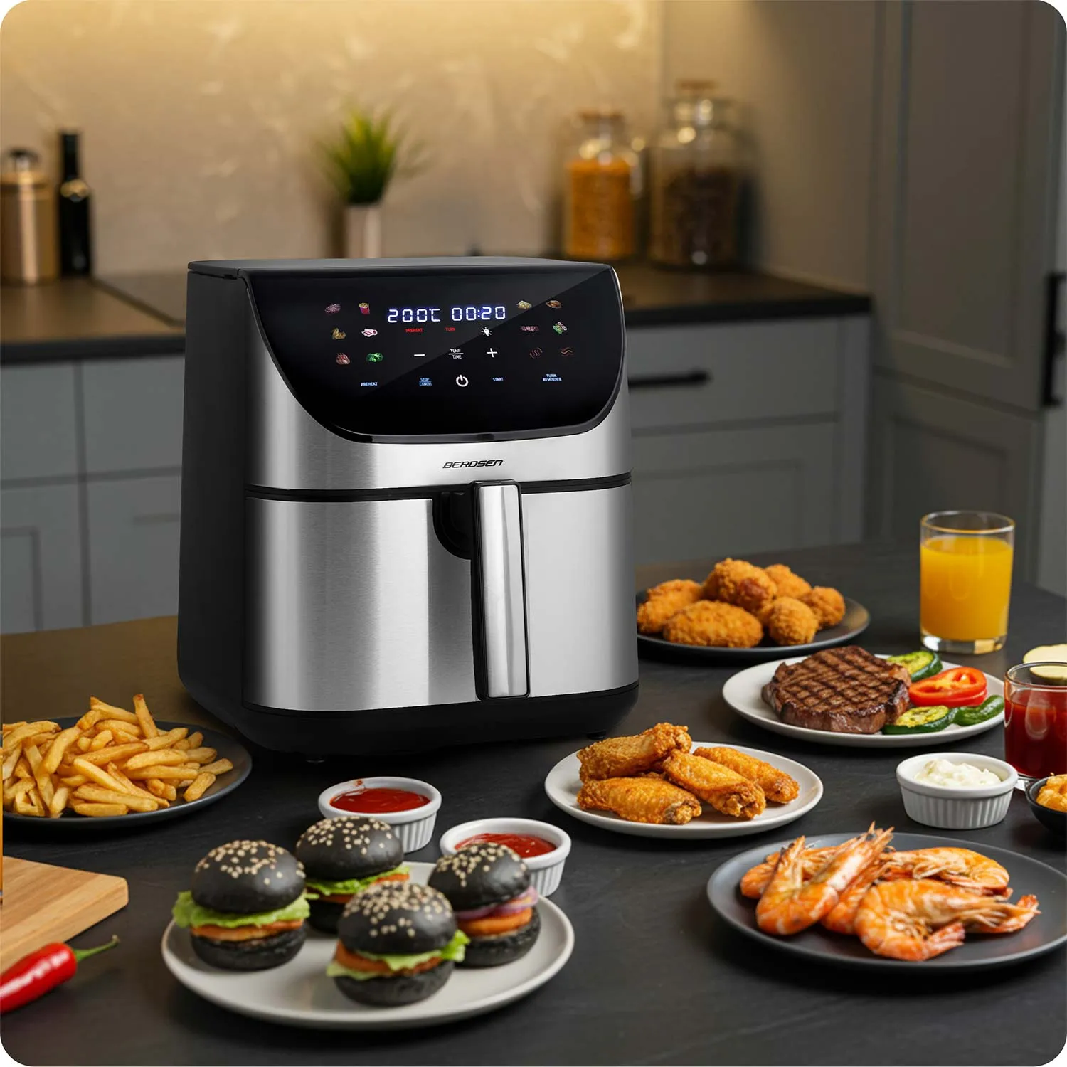 berdsen friteza na vrući zrak 1700 w, 8 l, crna - slika 7