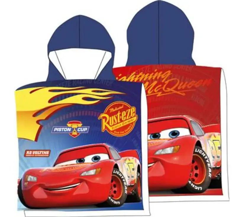 pamučni pončo ručnik za djecu cars 55/110cm - slika 1