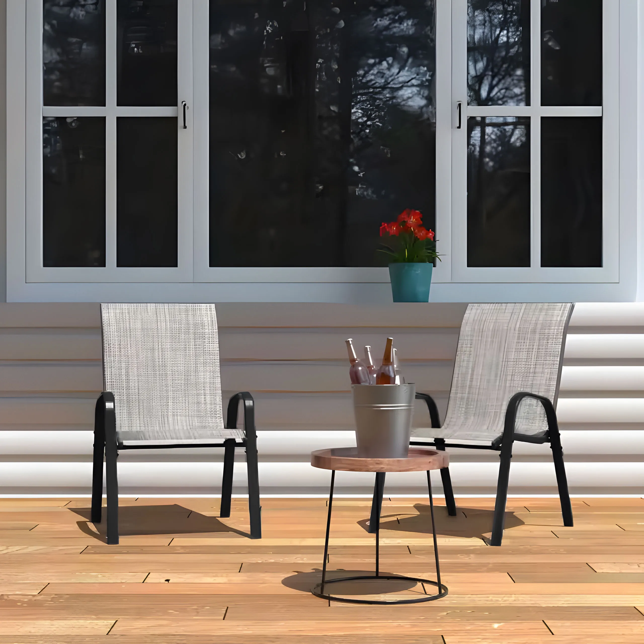 multigarden set od 4 vrtne stolice – za terasu ili balkon, svijetlosive - slika 9