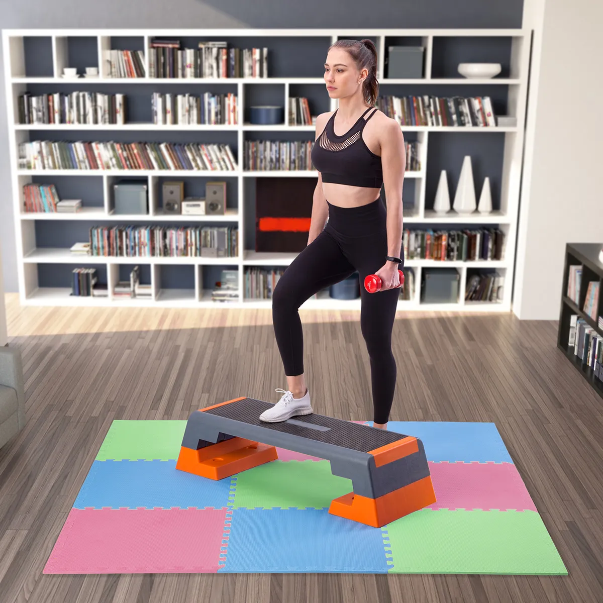 set od 9 zaštitnih podloga u obliku slagalice za teretanu 60x60x1,0 cm šarena - slika 10