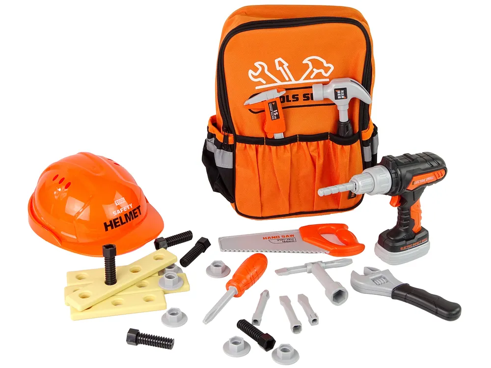 diy set alata s kacigom u ruksaku narančasti - slika 4