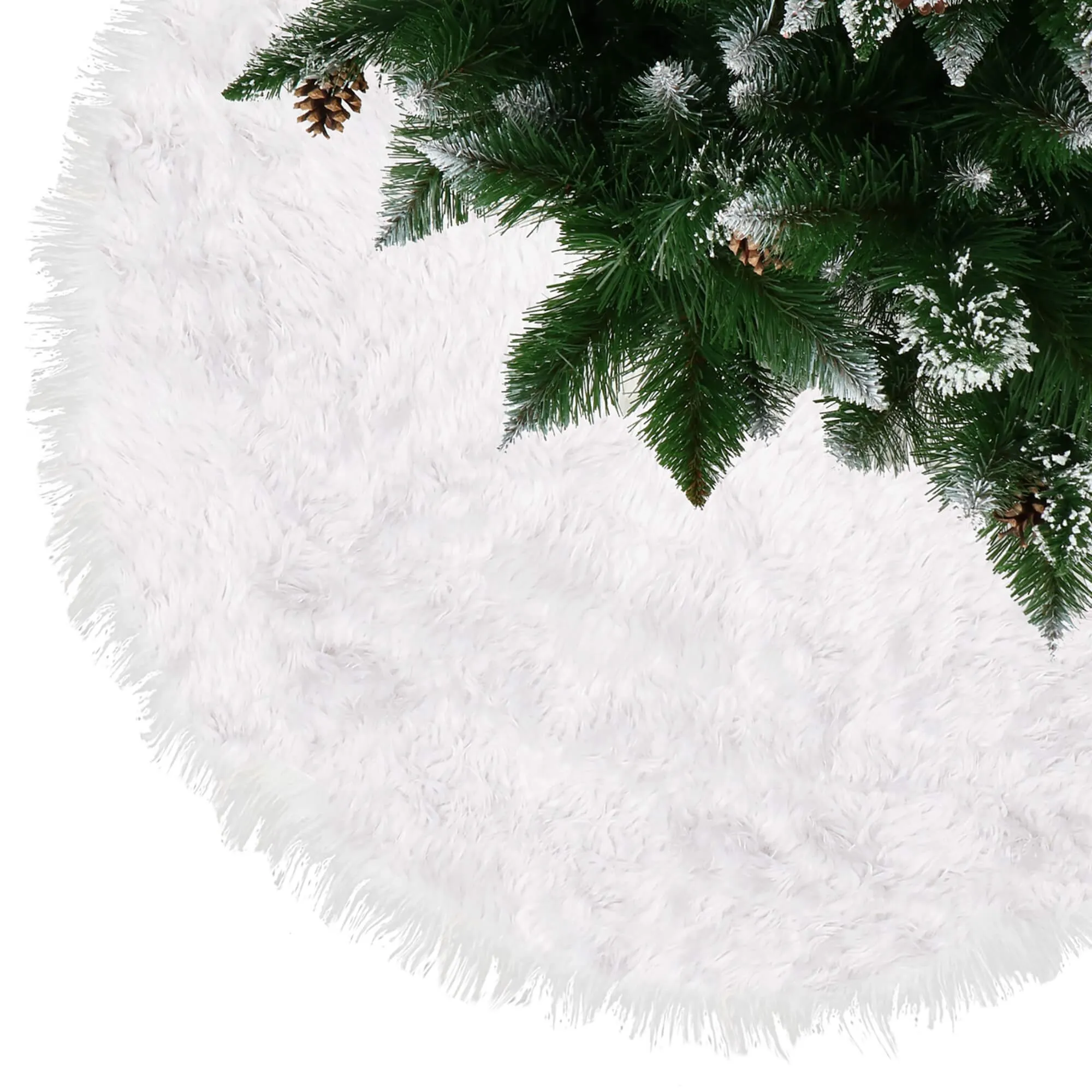 springos dekorativna podloga za bor, 120 cm, bijela - slika 7