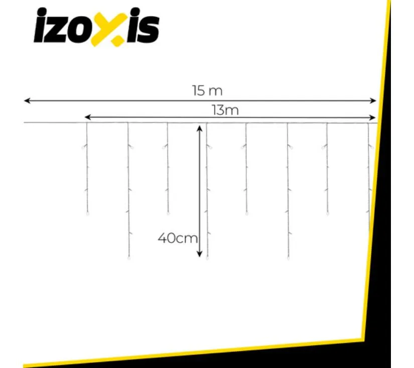 izoxis 300 led vanjska božićna svjetla – 15 m toplo bijela - slika 3