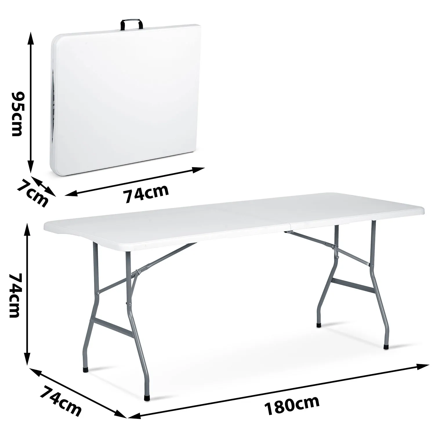 sklopivi stol za catering 180 cm, bijeli - slika 5