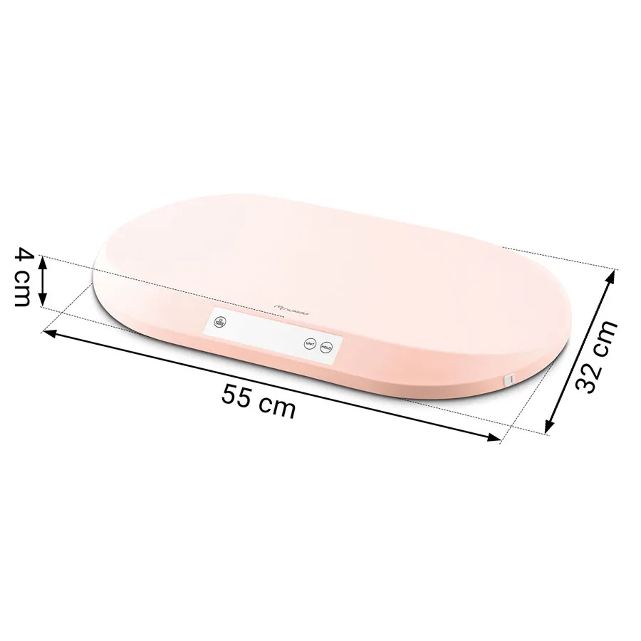 nukido elektronička vaga za bebe, roza - slika 5