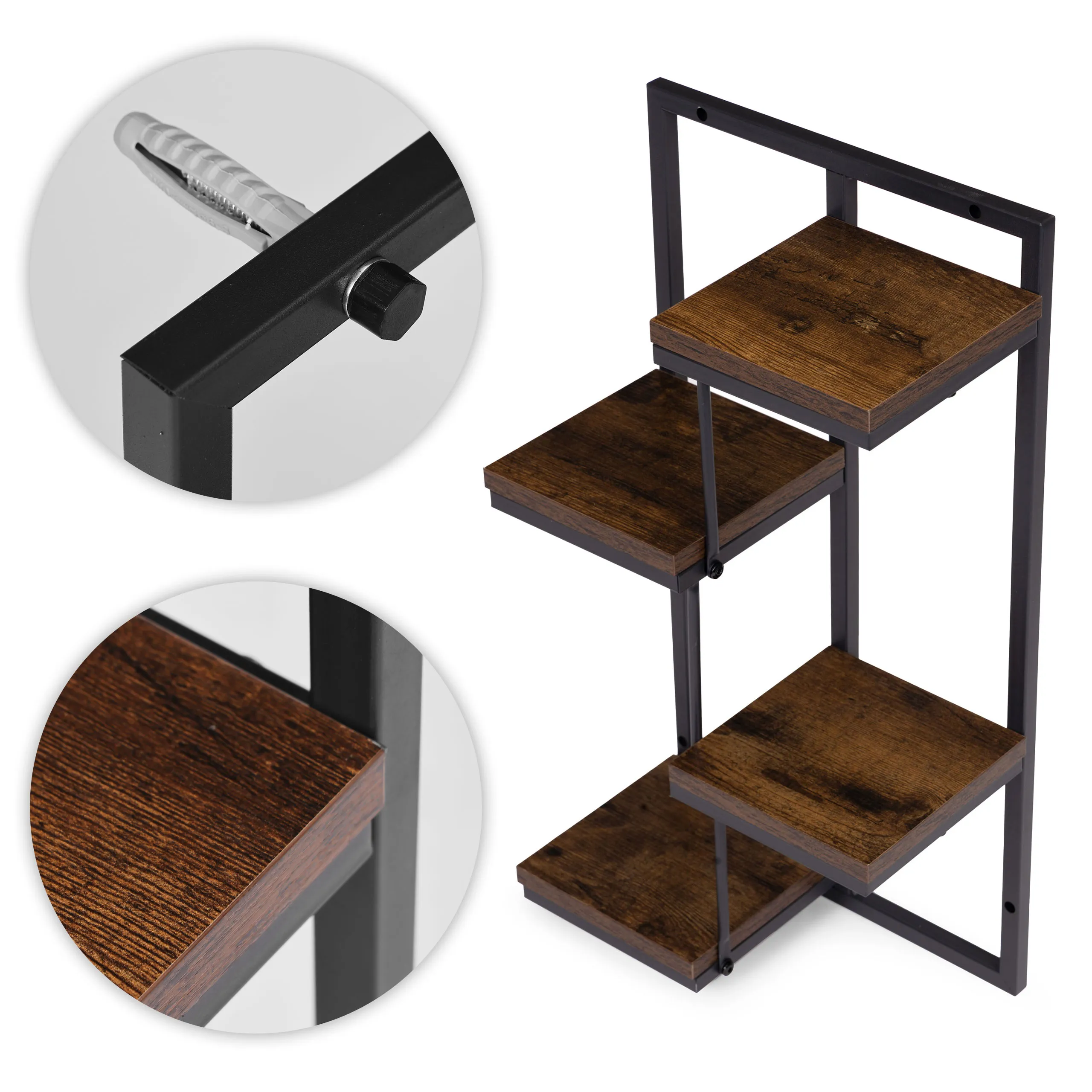 modernhome loft zidni stalak za cvijeće za dekoraciju, s 4 razine - slika 8