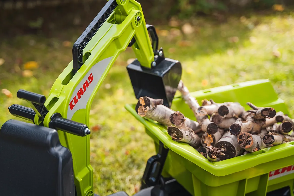 traktor na pedale falk claas sa prikolicom, žlicom i buldožerom 3 godine - slika 10