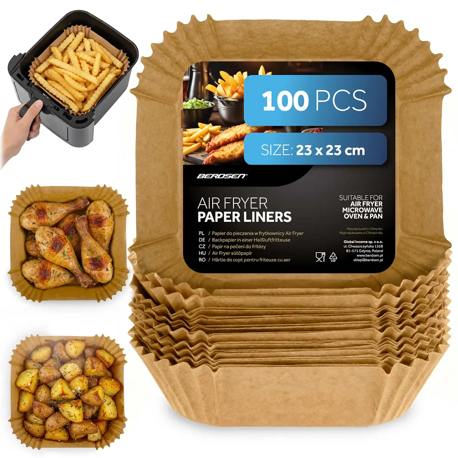 papir za pečenje za uloške friteze 23 cm berdsen - 100 kom - slika 2