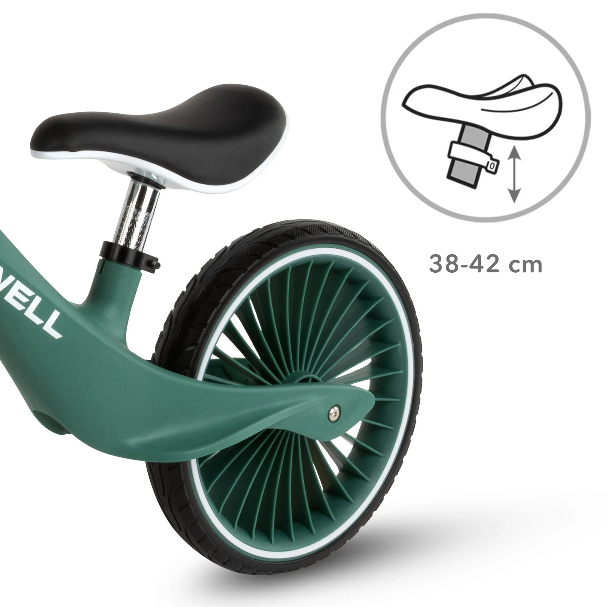 kidwell nix dječji bicikl bez pedala, tamnozeleni - slika 7