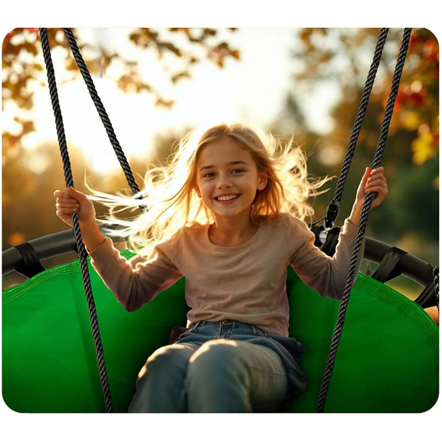 neo-sport swingo ljuljačka “ gnijezdo” – zeleno, promjer 120 cm - slika 6