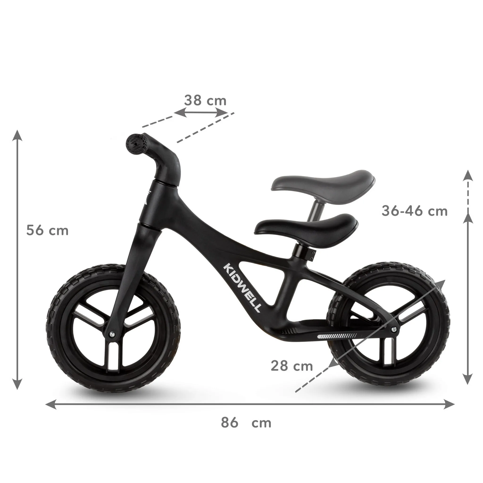 kidwell jogo dječji bicikl bez pedala, crni - slika 5