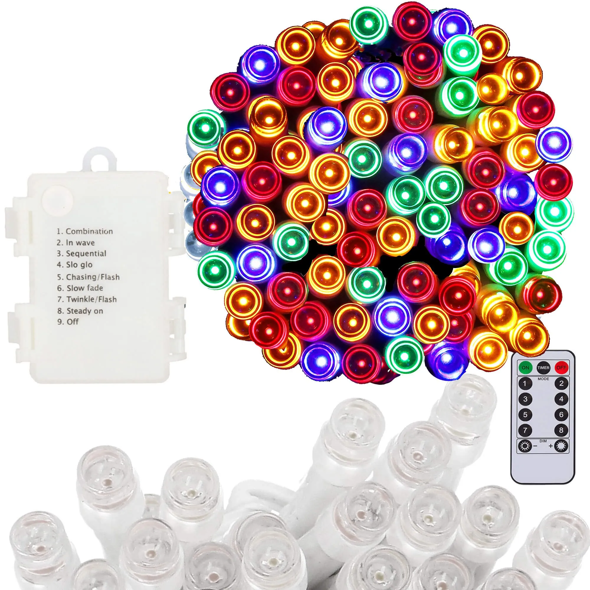 led lampice na baterije – 100 lampica višebojne - slika 9
