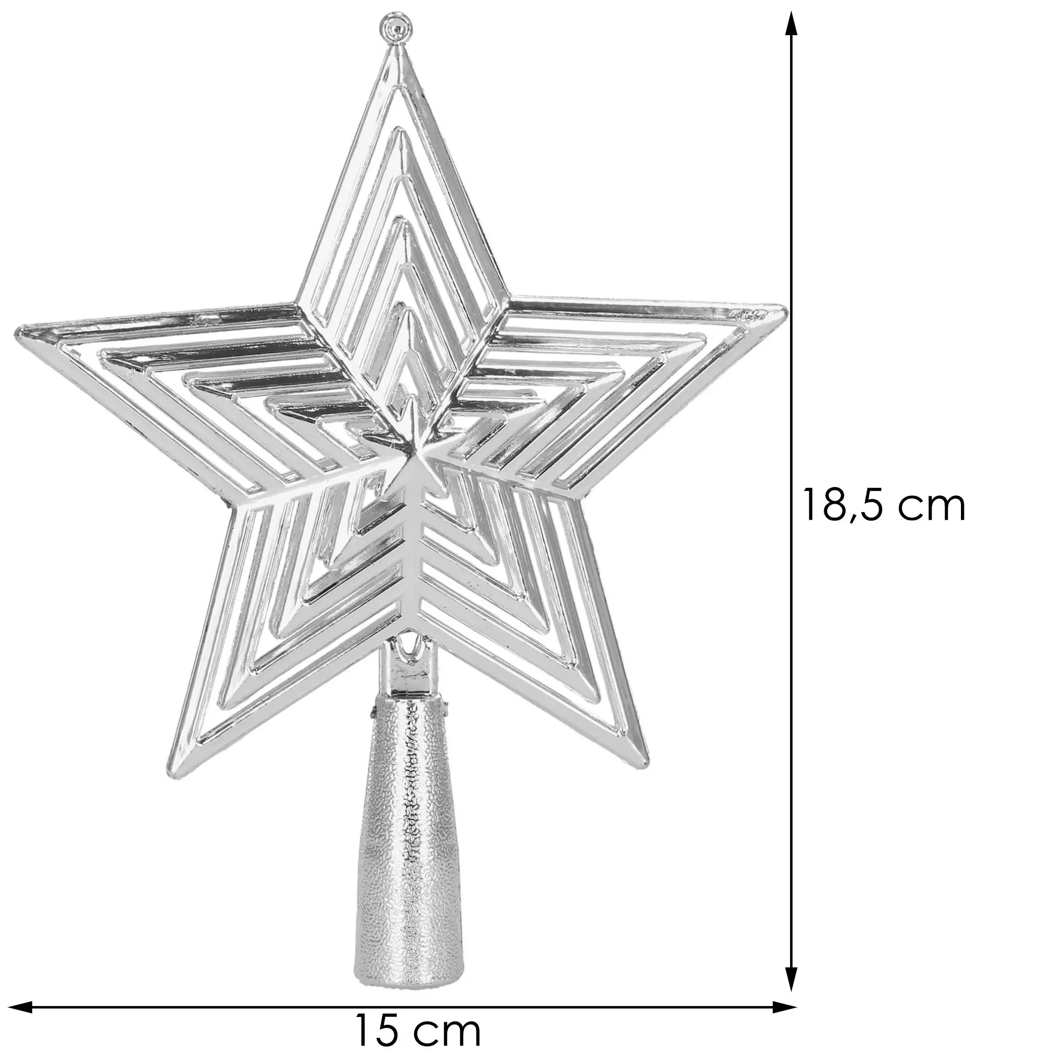 springos božićni ukras "zvijezda", 14,5 cm, srebrna - slika 2