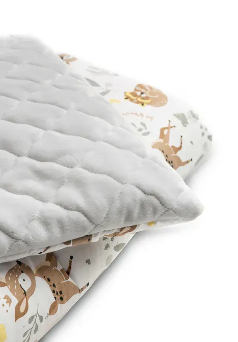 komplet za dječji krevetić plush poplun jastuk šumske životinje - slika 3