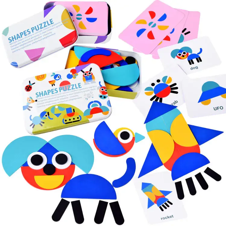 montessori drvena slagalica tangram za4377 - slika 2