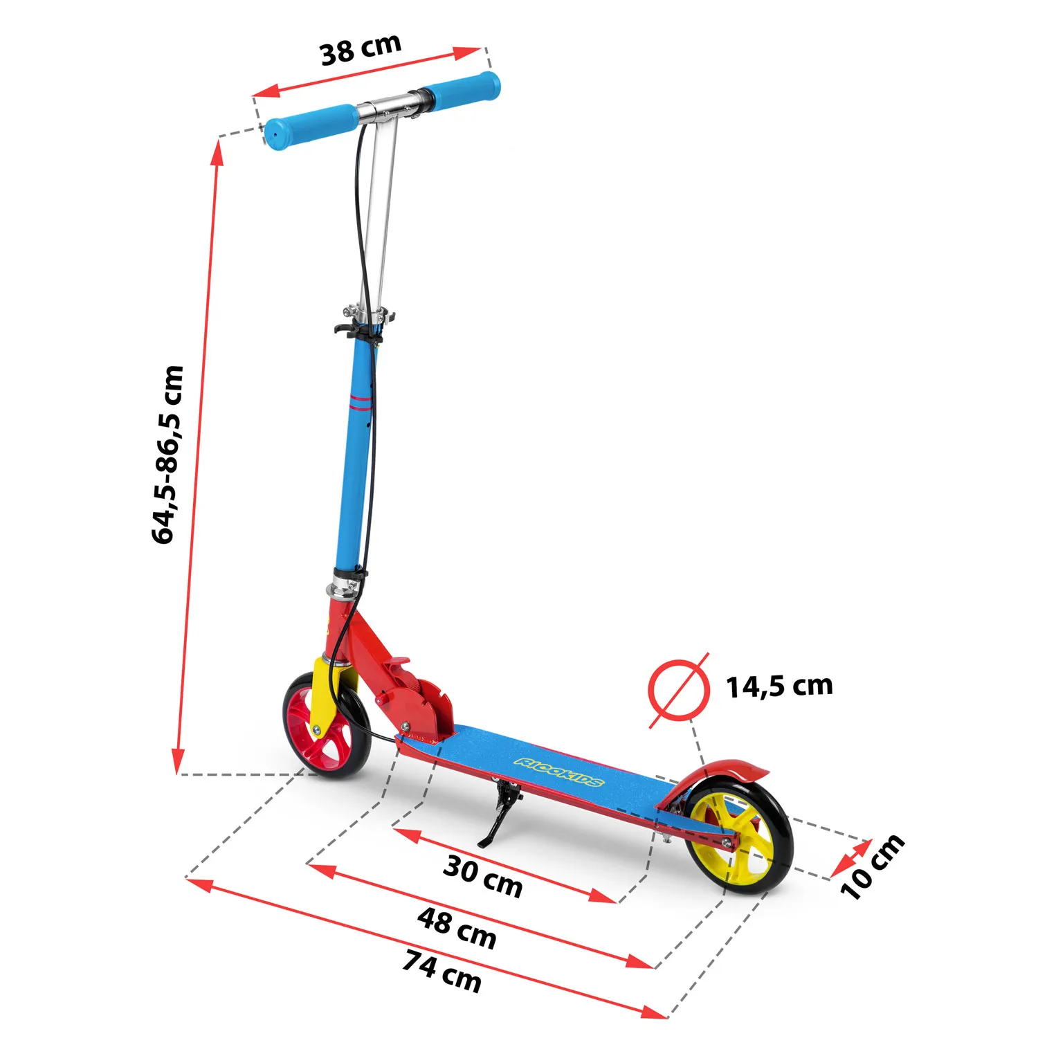 ricokids romobil kodi plavo crveni - slika 6