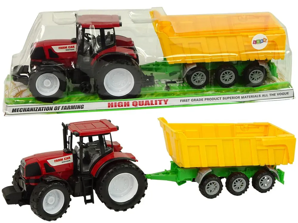traktor s prikolicom crveno - žuti 50cm - slika 2