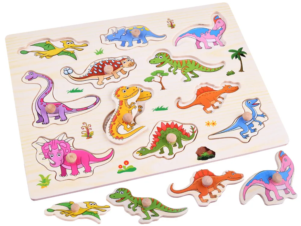 drvena ploča slagalica dinosauri 11 elemenata - slika 3