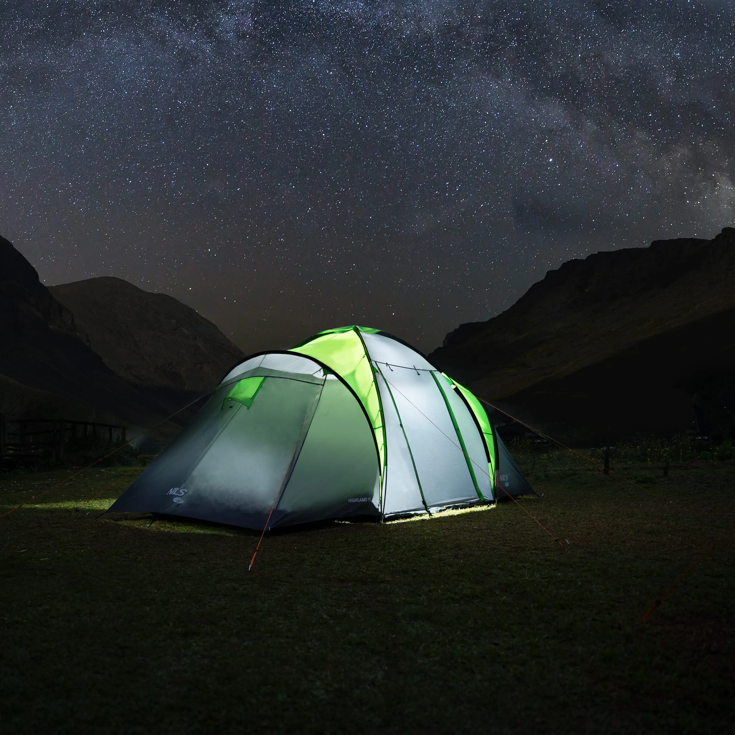 nils camp šator za kampiranje highland iv zeleno-sivi - slika 4