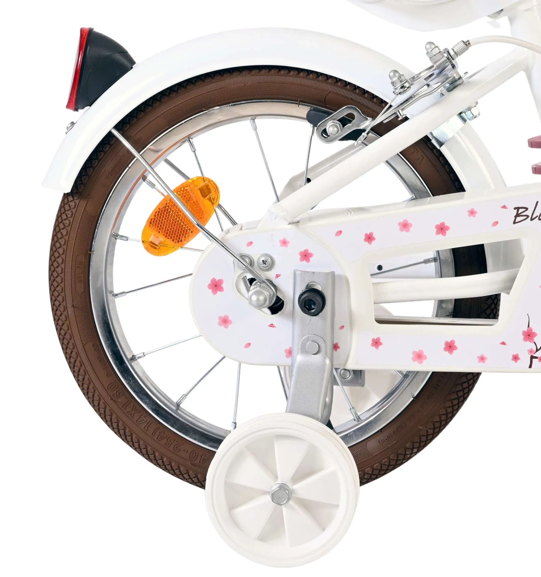 volare dječji bicikl blossom 14″ bijele boje, s dvije ručne kočnice - slika 3