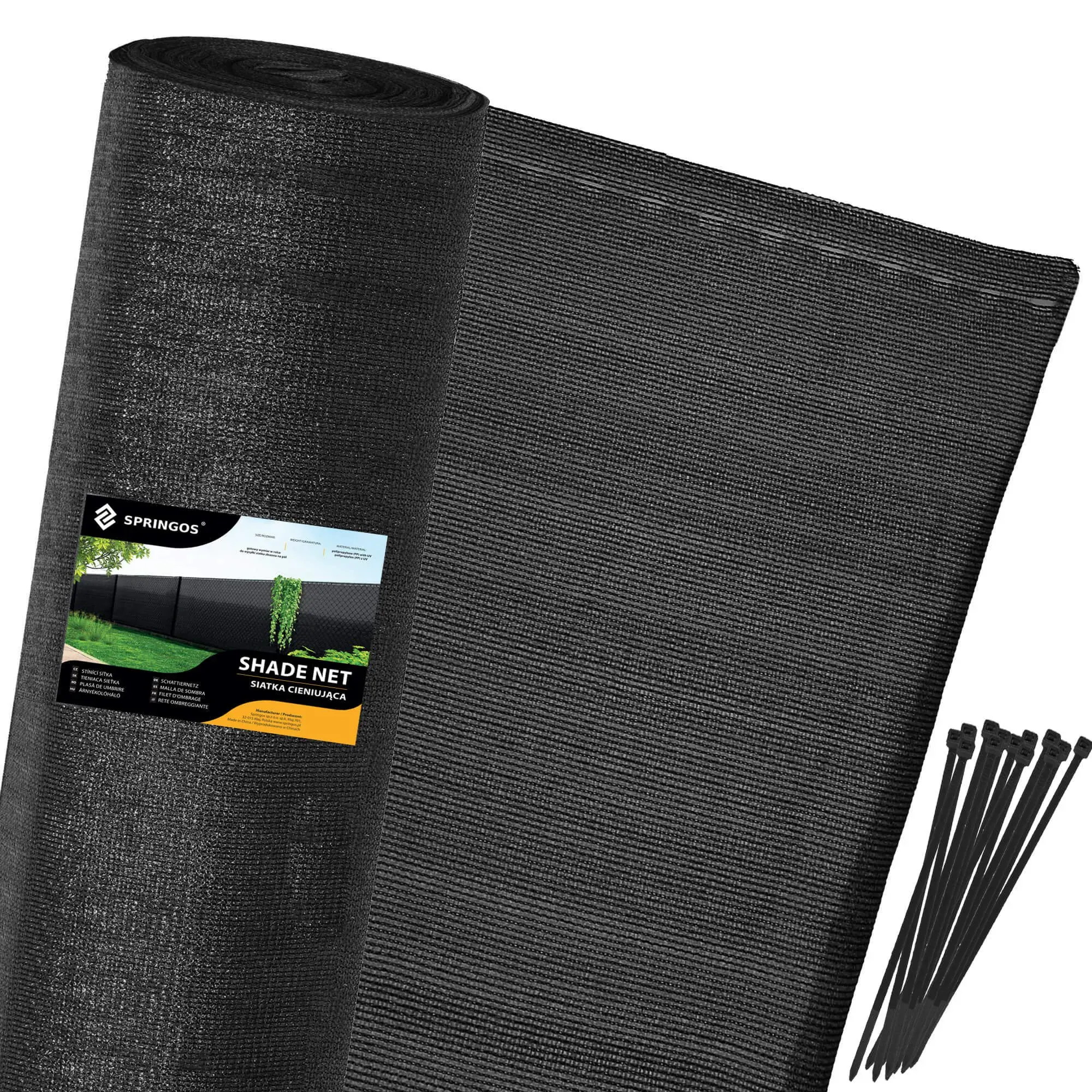 mreža za sjenilo crna 140 gsm 1,5 x 10 m 50 vezica - slika 2
