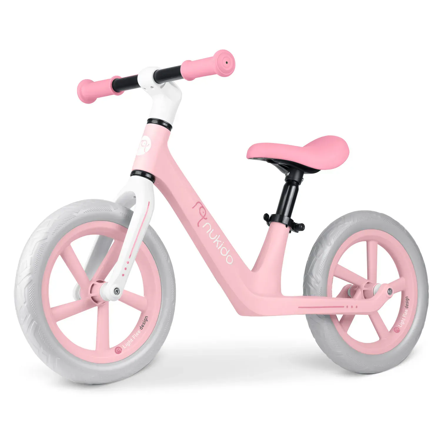 nukido light flee bicikl bez pedala, rozi - slika 2