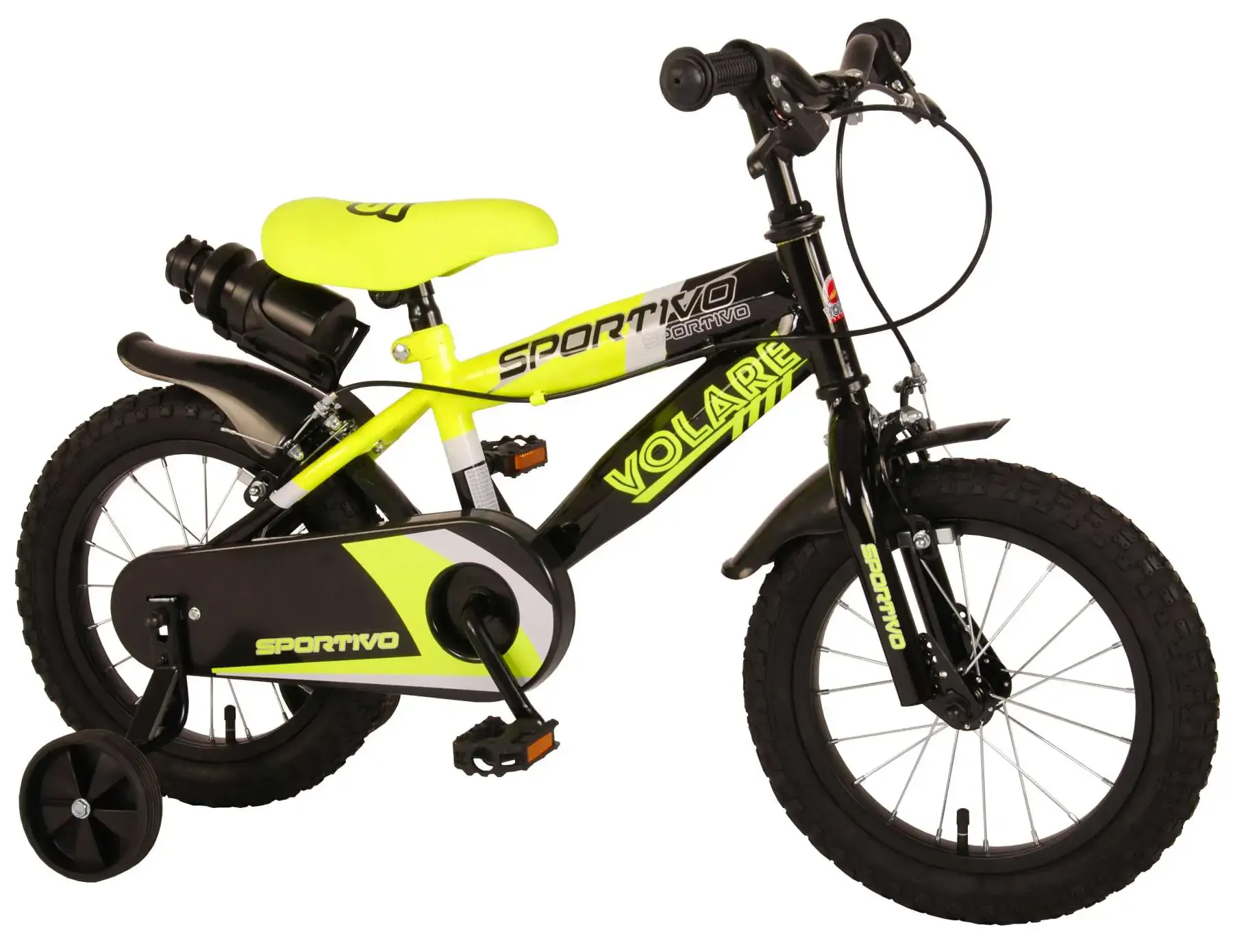 dječji bicikl volare sportivo 14" s dvije ručne kočnice neon žuti - slika 3