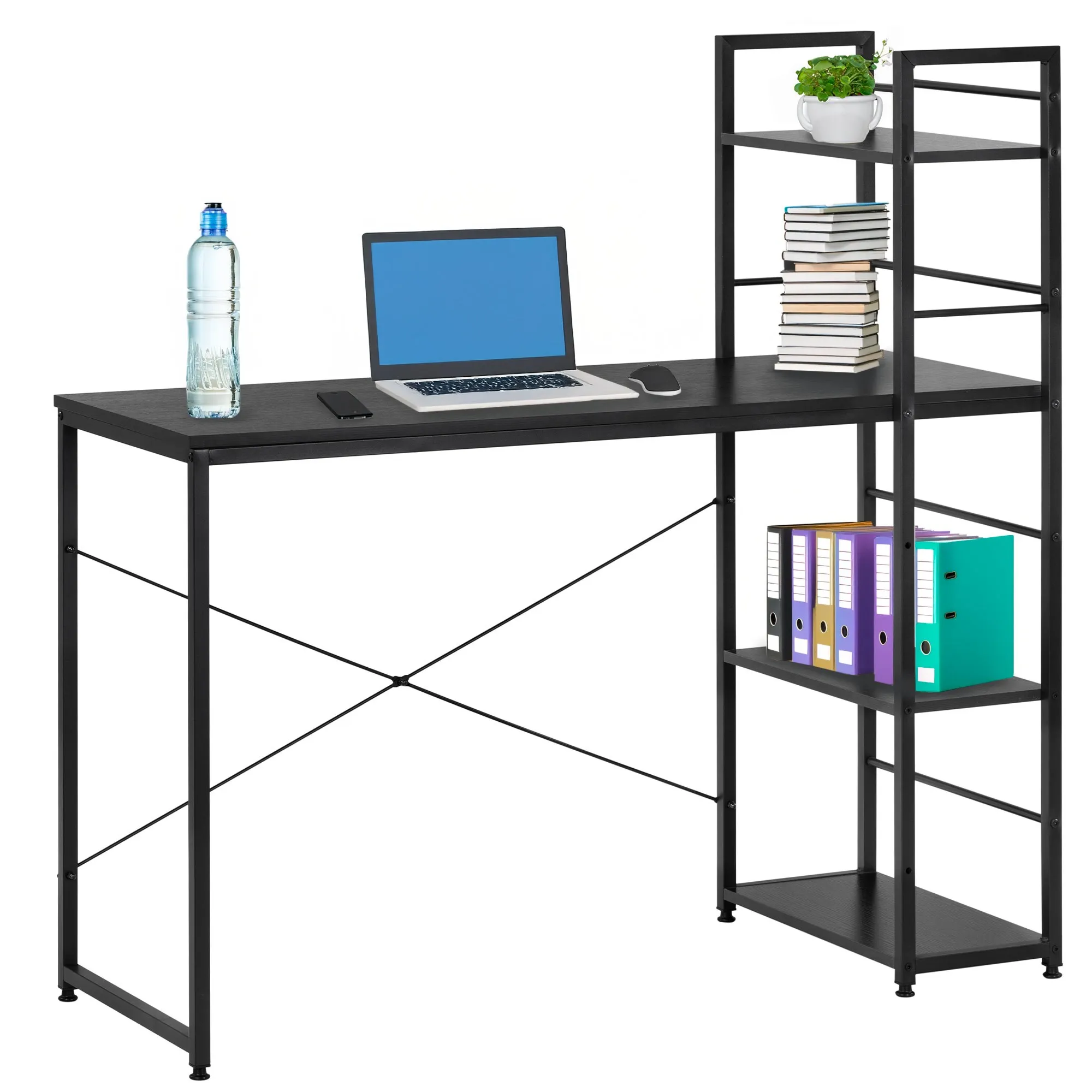 radni stol 120 x 64 x 120 cm crni - slika 6
