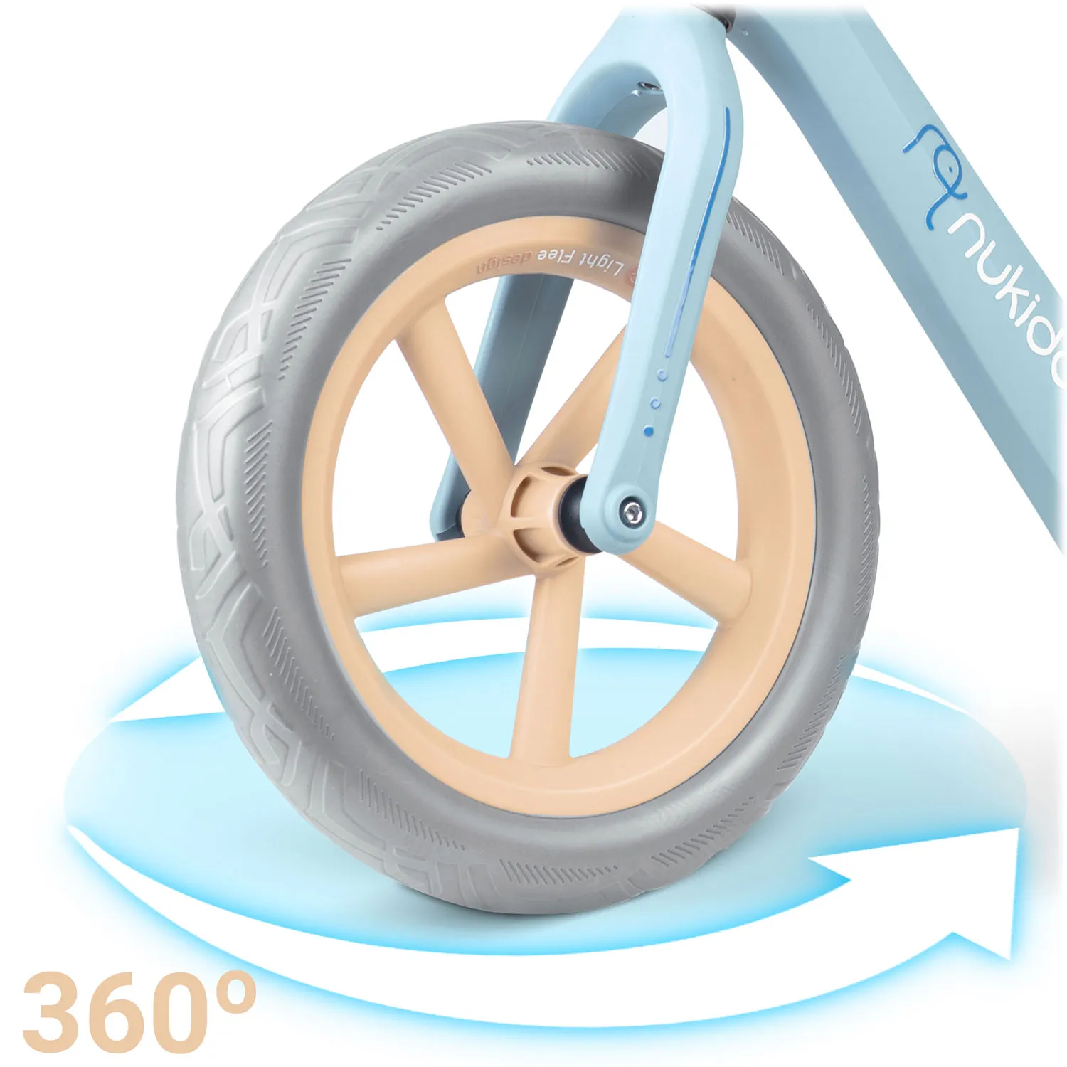 nukido light flee bicikl bez pedala, plavo rozi - slika 7
