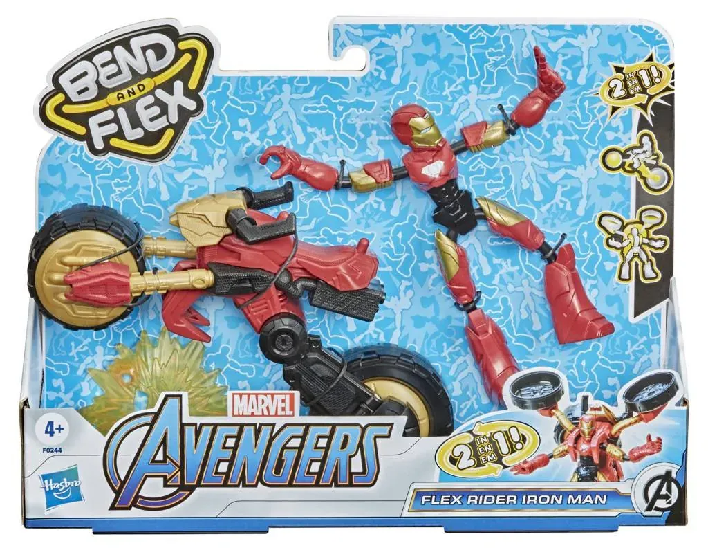 hasbro bend and flex iron man s marvel figuricom motocikla - slika 2
