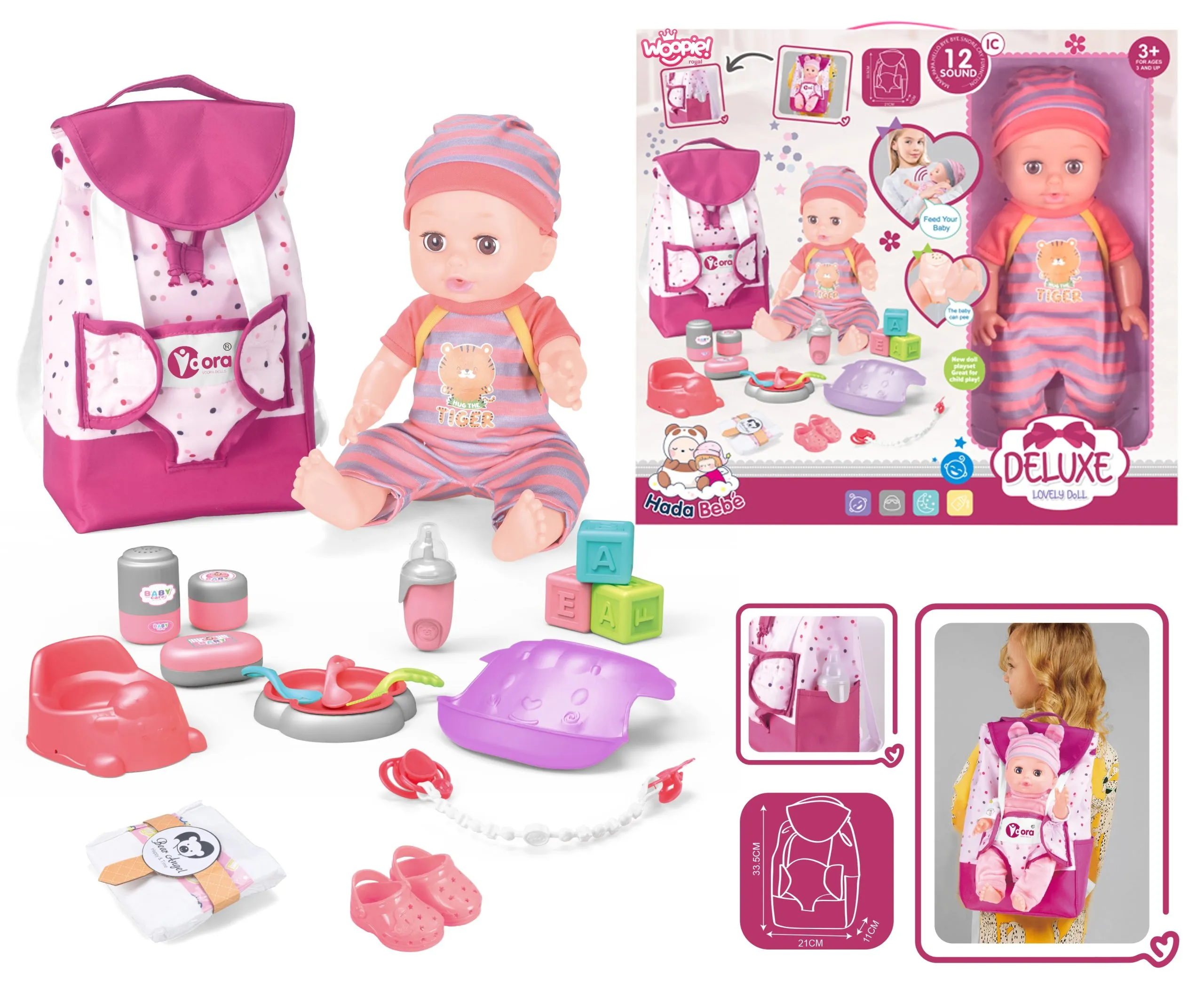 woopie royal lutka beba s opremom, set od 19 komada - slika 6