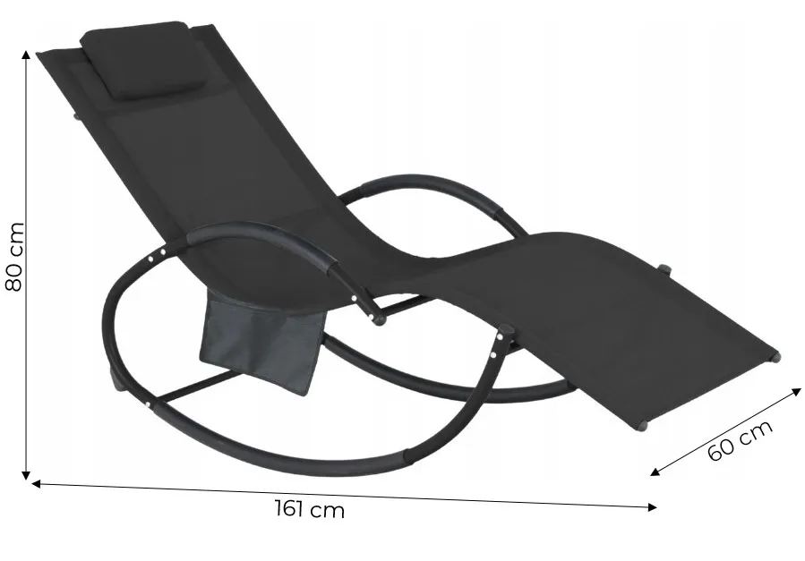 gardenline vrtna ljuljačka - crna - slika 8