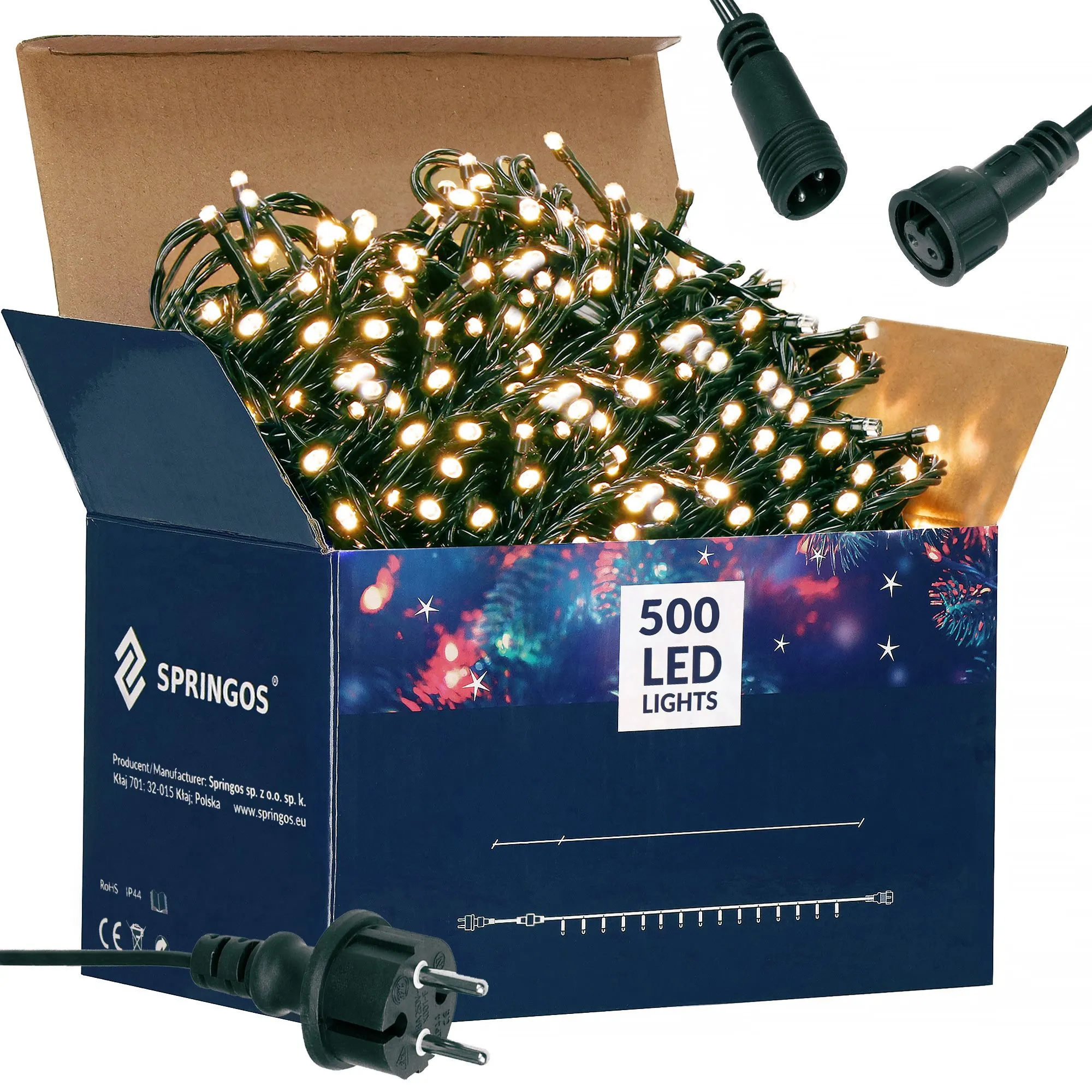springos božićne lampice, 500 led, 31,5 m, toplo bijela - slika 6