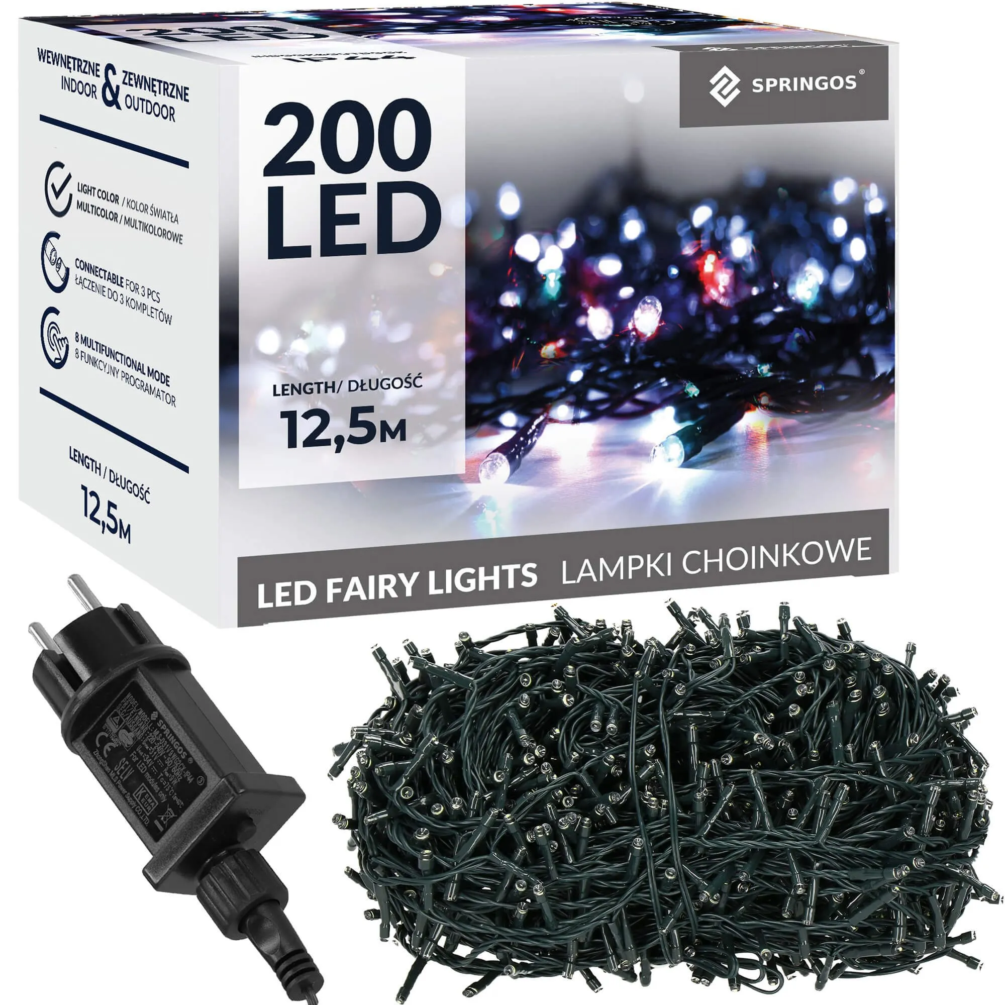 springos lampice za bor 200 led , višebojne - slika 8