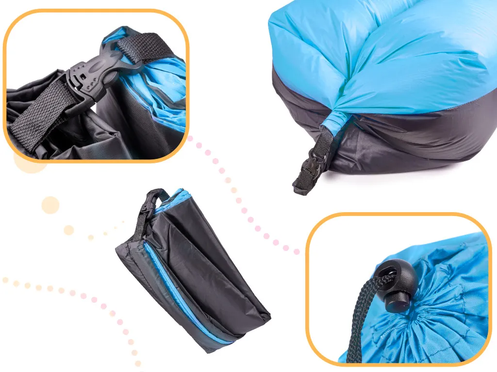 fotelja na napuhavanje lazy bag 185x70cm plava - slika 3