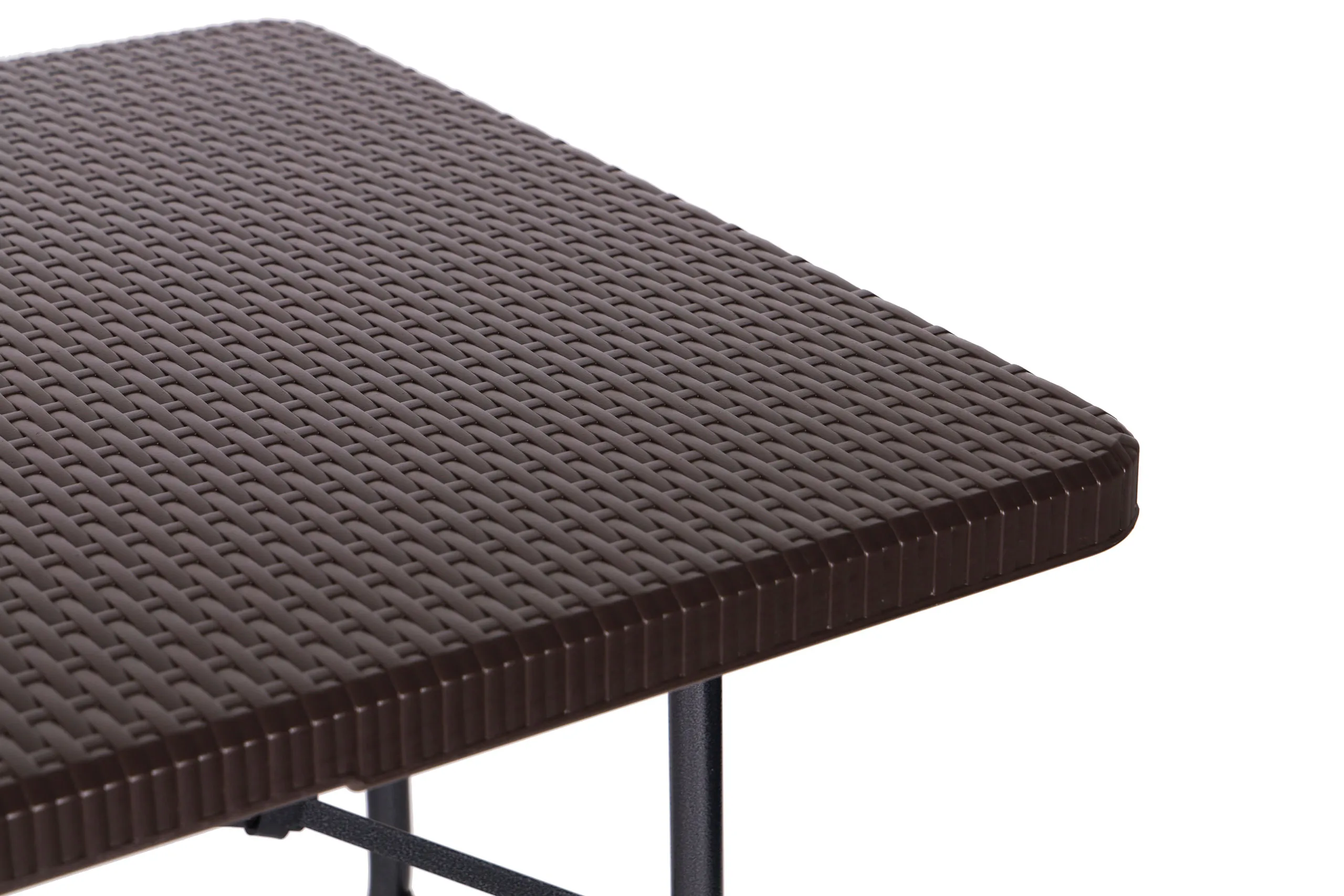 modernhome catering stol 180 cm + 2 klupe - smeđi rattan - slika 8