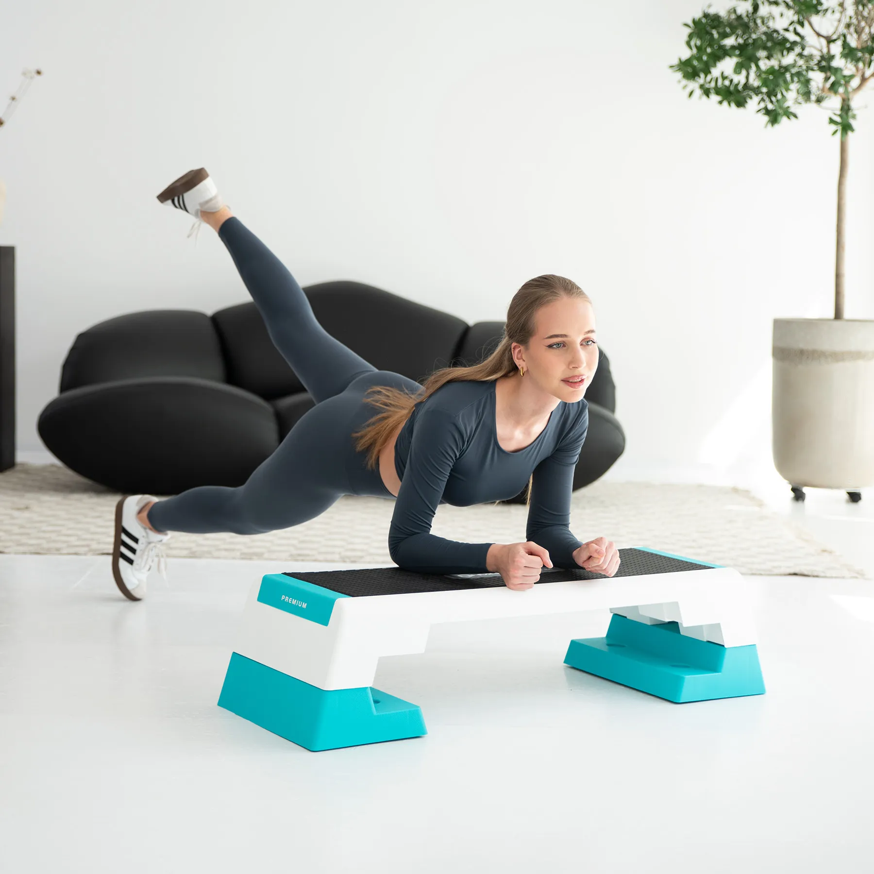 aerobik step hms premium, bijela/menta - slika 6
