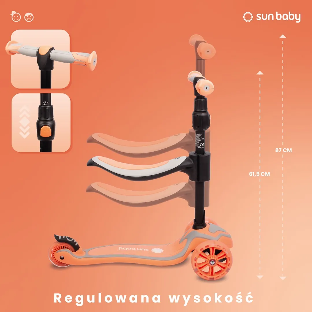 romobil za ravnotežu na 3 kotača 3u1 rozi - slika 5