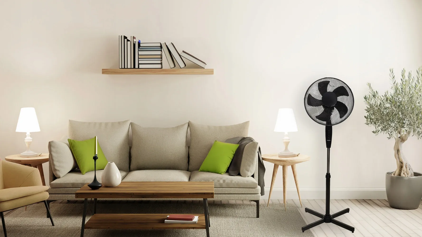 samostojeći podni ventilator, 45 w, 3 načina rada, 5 lopatica, crne boje - slika 8